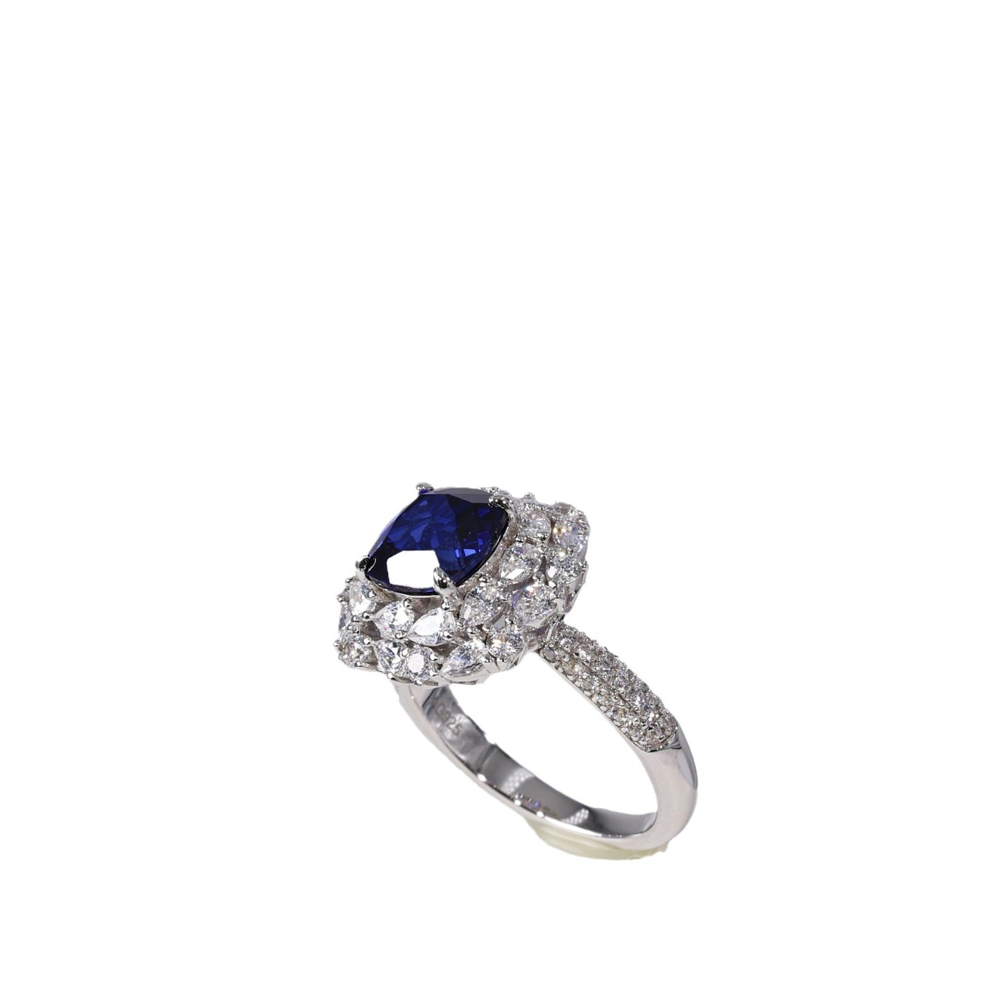 925 Silver Sapphire Ruby Ring - 3ct Geometric Vintage