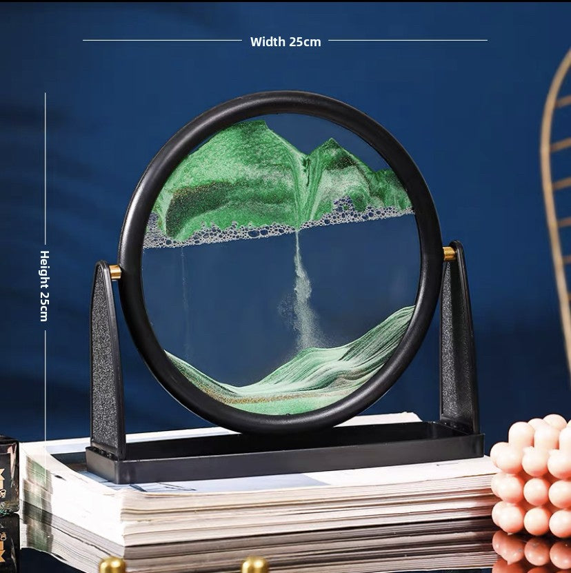 Nordic Quicksand Art Ornament – Glass Frame Landscape Desktop Decor
