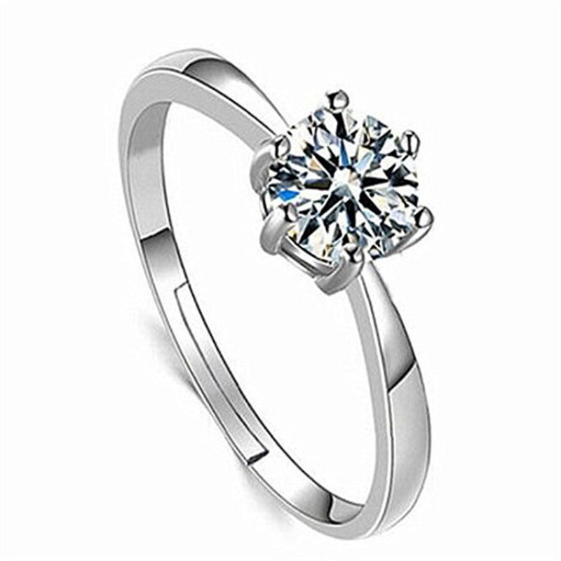 Diamond Simulant Ring for Women - Adjustable Opening
