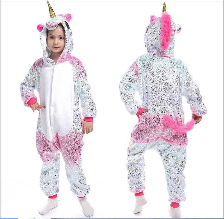 Kids Cartoon Animal Onesie Pajamas | Cozy Flannel Sleepwear - gallify.store