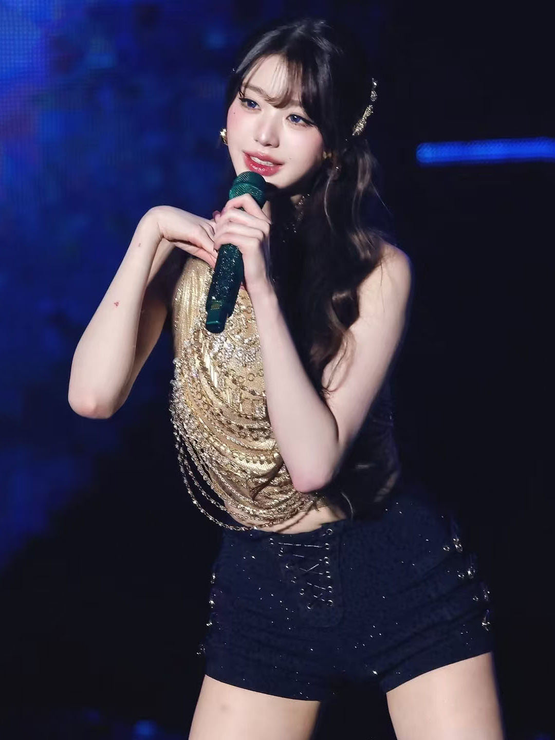 Sparkle Chain Dance Performance Costume - K-Pop Stage Outfit Set - gallify.store