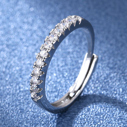 Diamond Simulant Ring for Women - Adjustable Opening