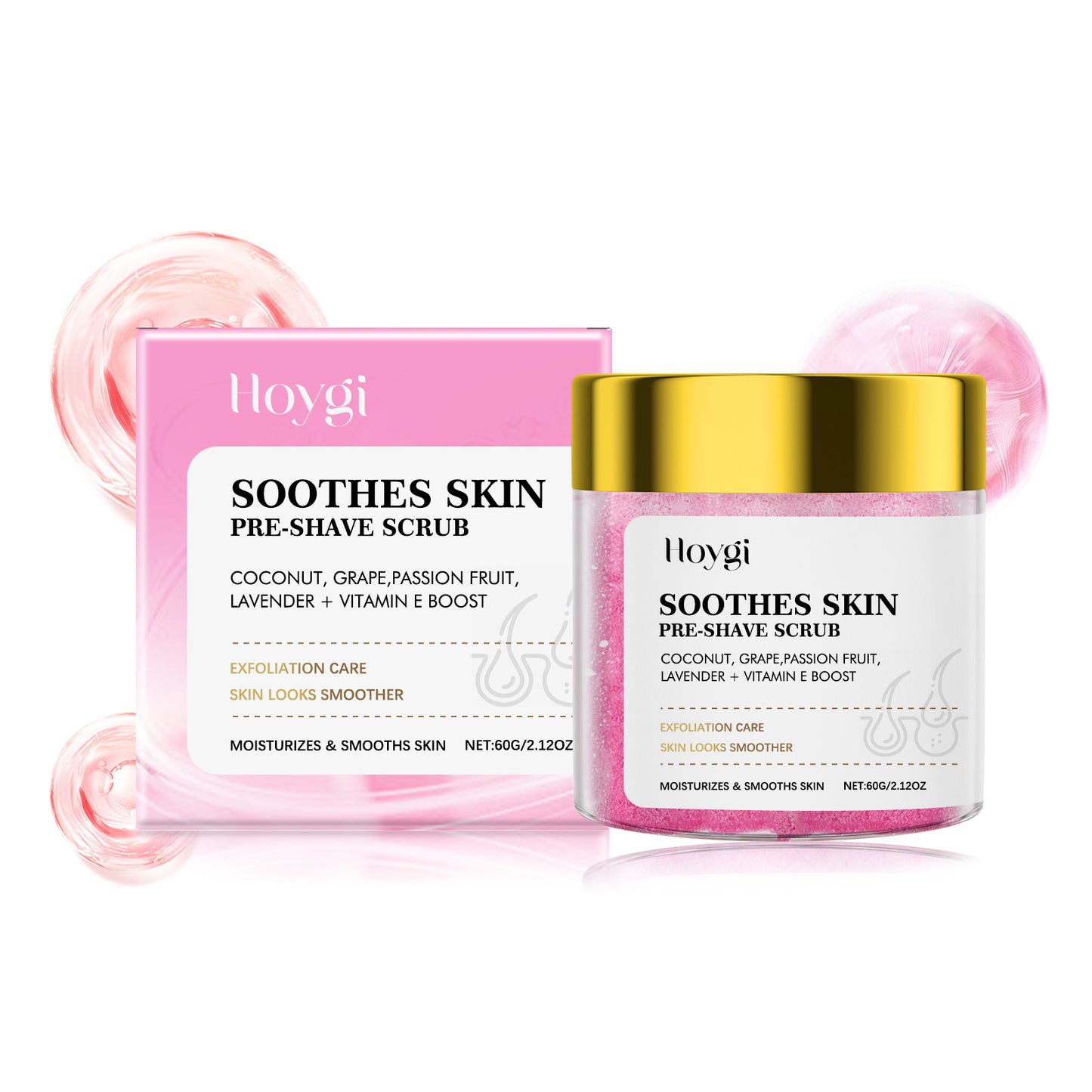 Pre-Shave Hair Removal Scrub – Gentle Herbal Exfoliating Scrub 60g