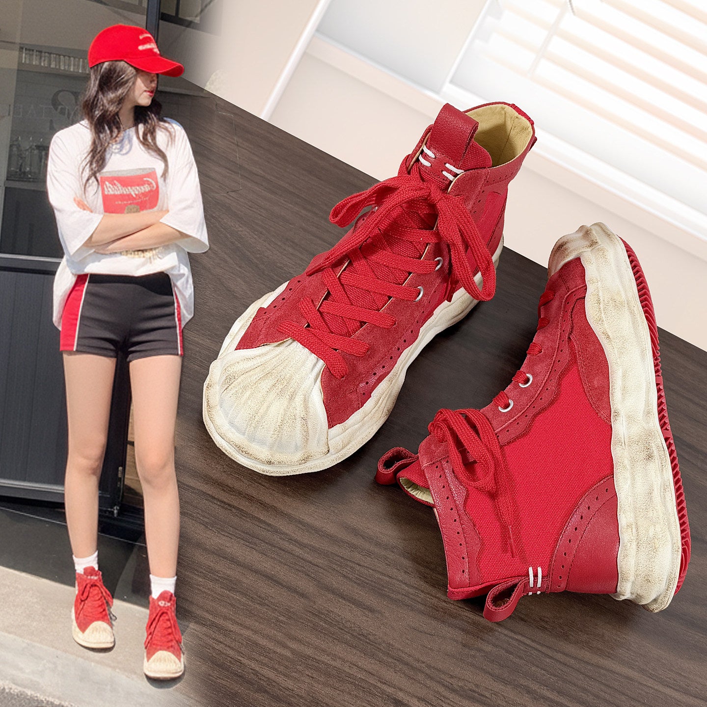 Women's Genuine Leather Boots – Lace-Up Short Boots