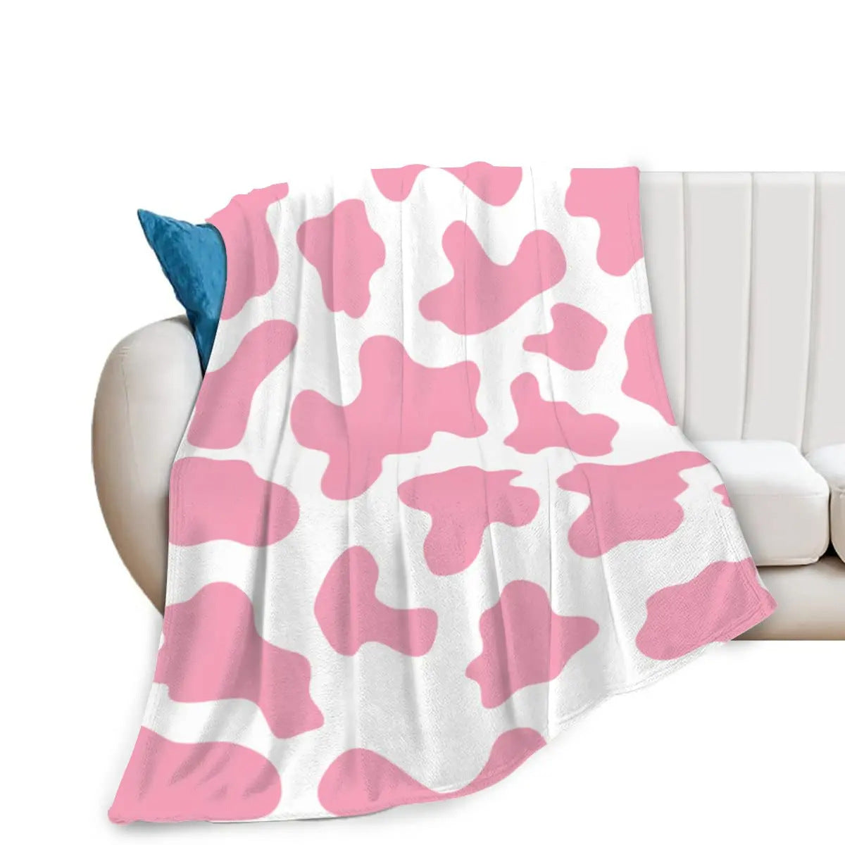 Cow Print Flannel Blanket – Soft Warm Lightweight All-Season Throw