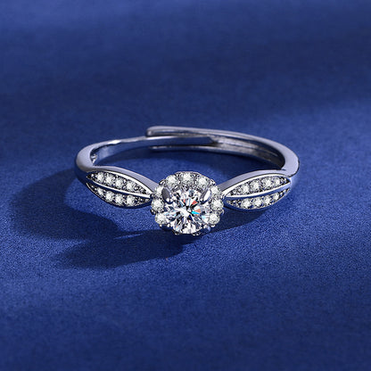 Diamond Simulant Ring for Women - Adjustable Opening