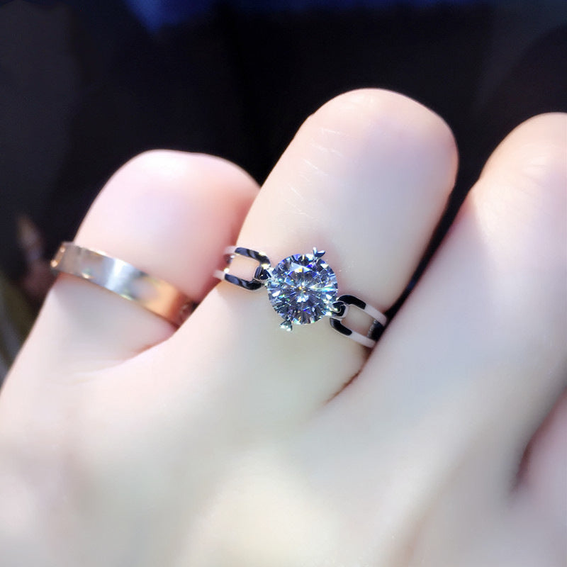 Diamond Simulant Ring for Women - Adjustable Opening - gallify.store