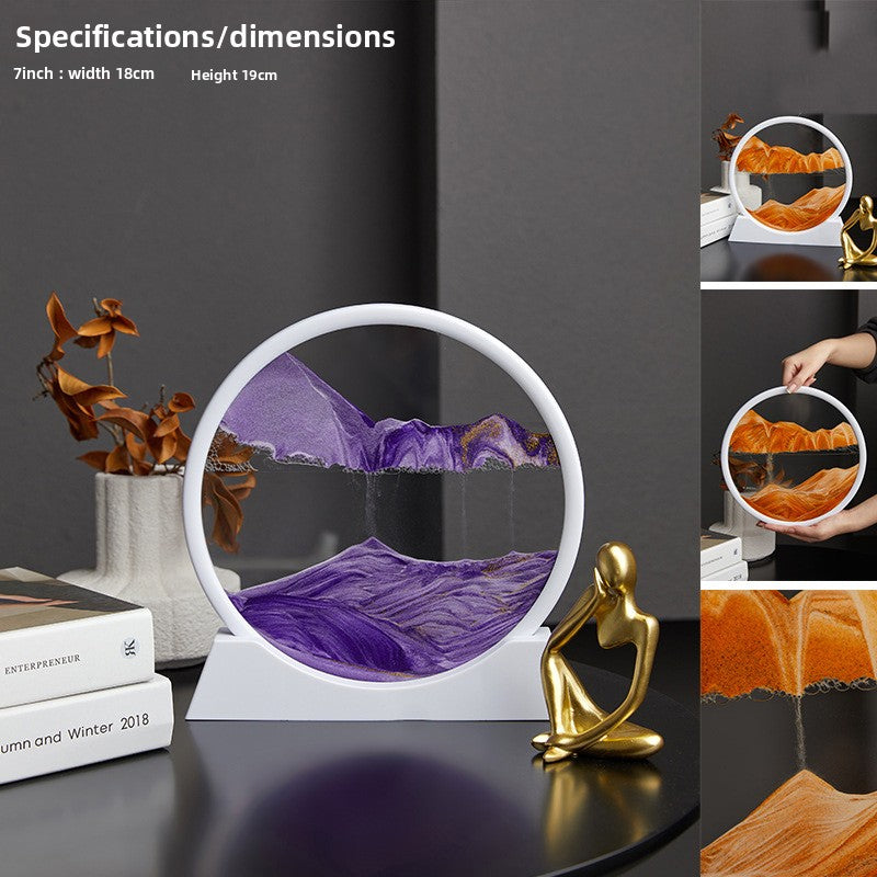 Nordic Quicksand Art Ornament – Glass Frame Landscape Desktop Decor