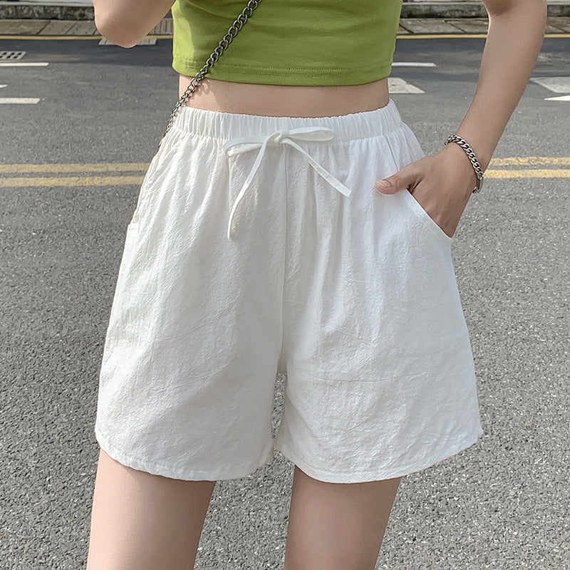 Women's Cotton Linen Casual Shorts | Elastic Waist