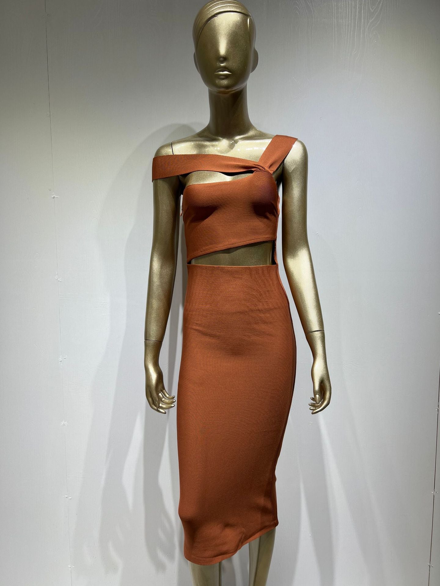 Women's Halterneck Bandage Midi Dress – Backless Bodycon Evening Gown