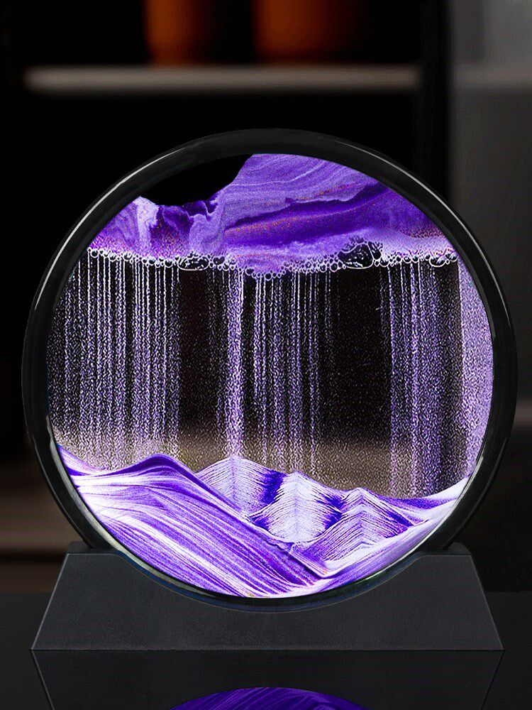 Nordic Quicksand Art Ornament – Glass Frame Landscape Desktop Decor