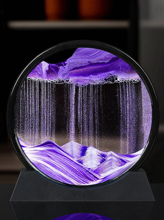 Nordic Quicksand Art Ornament – Glass Frame Landscape Desktop Decor