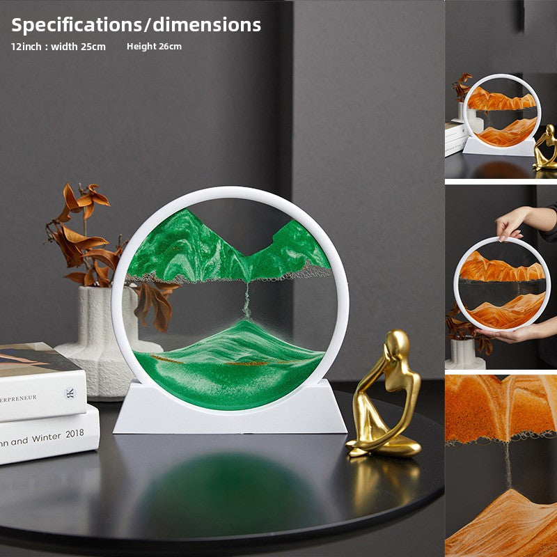 Nordic Quicksand Art Ornament – Glass Frame Landscape Desktop Decor