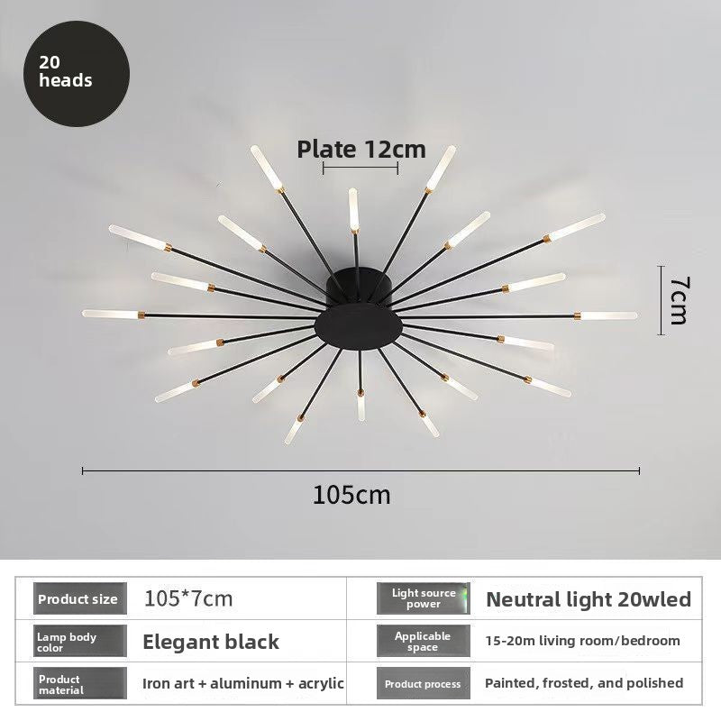 Nordic LED Ceiling Light – Scandinavian Firework Multi-Head Chandelier