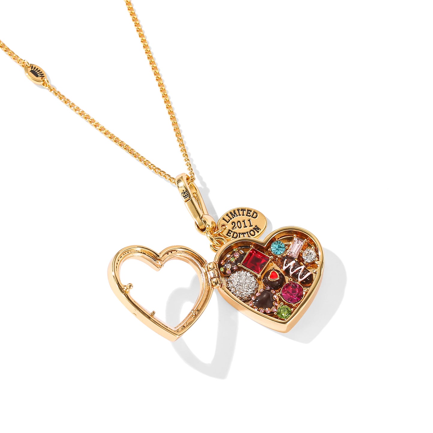 Heart Crystal Pendant Necklace | Openable Chocolate Box Design - gallify.store