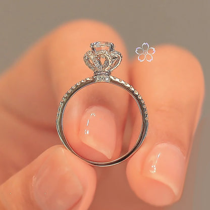 Diamond Simulant Ring for Women - Adjustable Opening