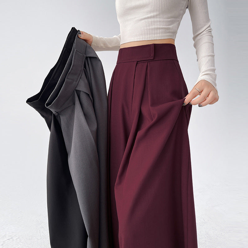 Women's Wide Leg Suit Trousers | High Waist Draped