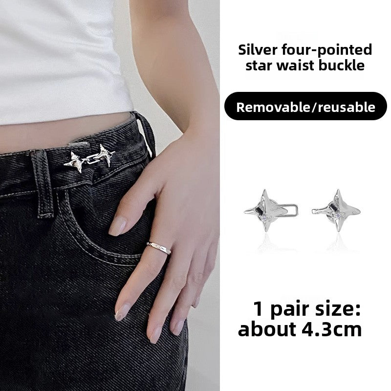 Adjustable Waist Cinching Buckle – Star Alloy Waistband Tightener Clip