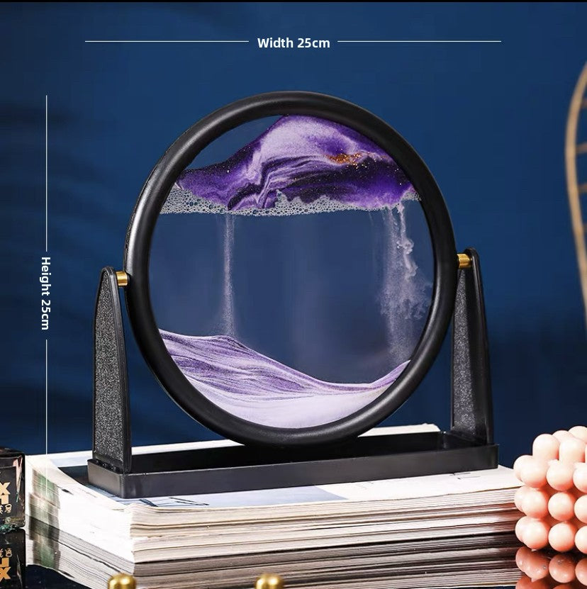 Nordic Quicksand Art Ornament – Glass Frame Landscape Desktop Decor