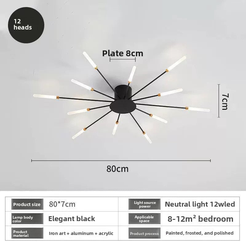 Nordic LED Ceiling Light – Scandinavian Firework Multi-Head Chandelier