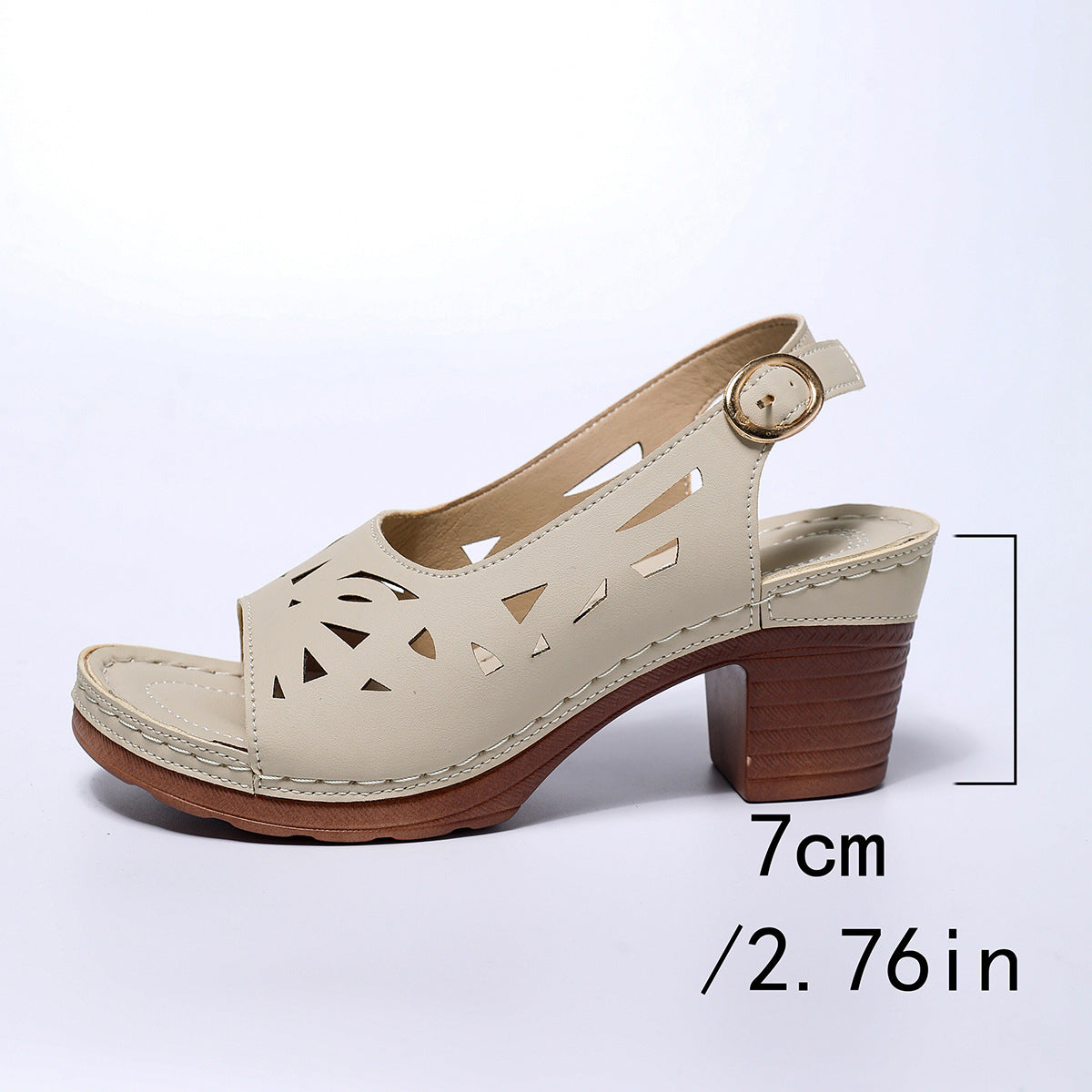 Women's Velcro Thick Heel Sandals – Fish Mouth Platform Beach Shoes
