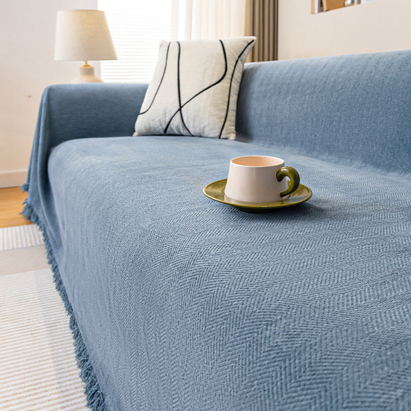 Chenille Herringbone Sofa Cover | Anti-Wrinkle, Machine Washable