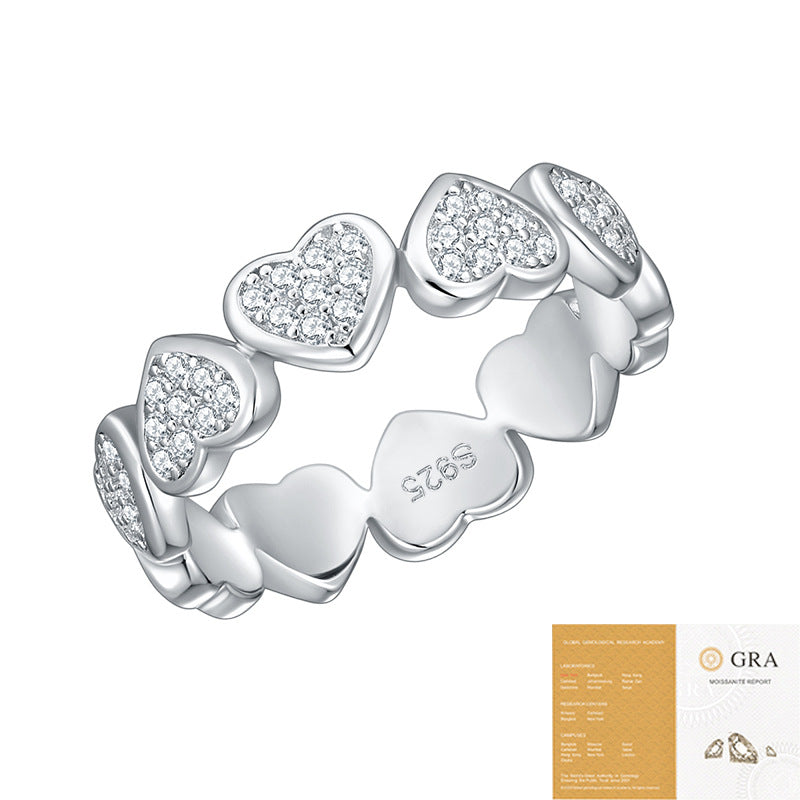 Heart Moissanite Ring | S925 Sterling Silver | Brilliant Sparkle - gallify.store