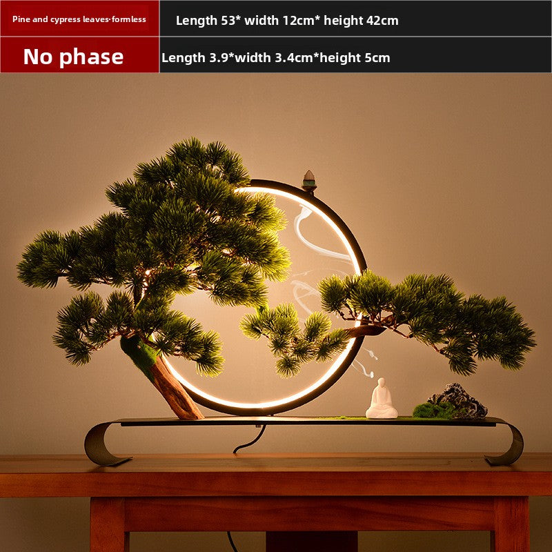 Zen Pine Bonsai Miniature Decoration – Handcrafted Ceramic & Wood