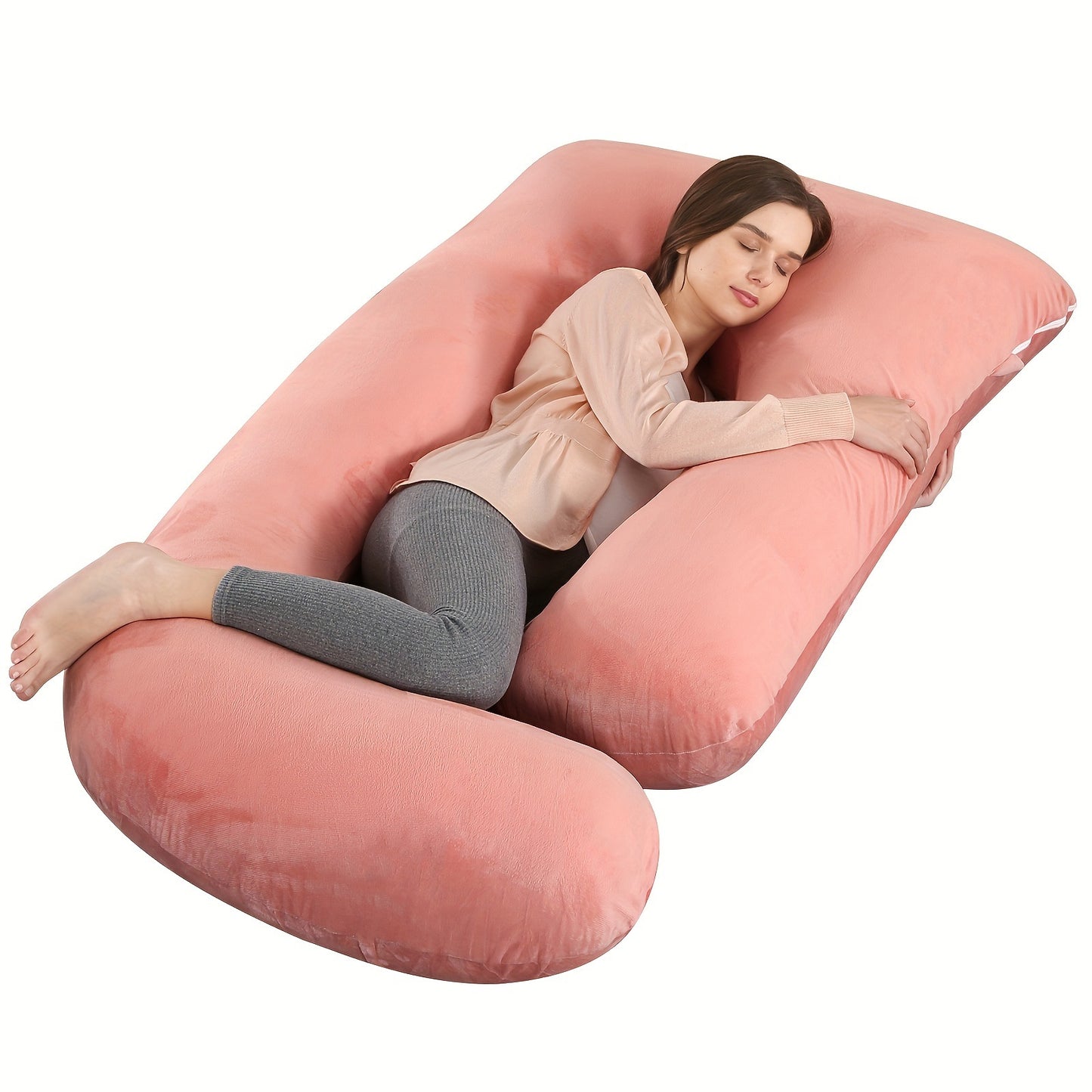 J-Shape Maternity Pregnancy Pillow | Velvet Cover