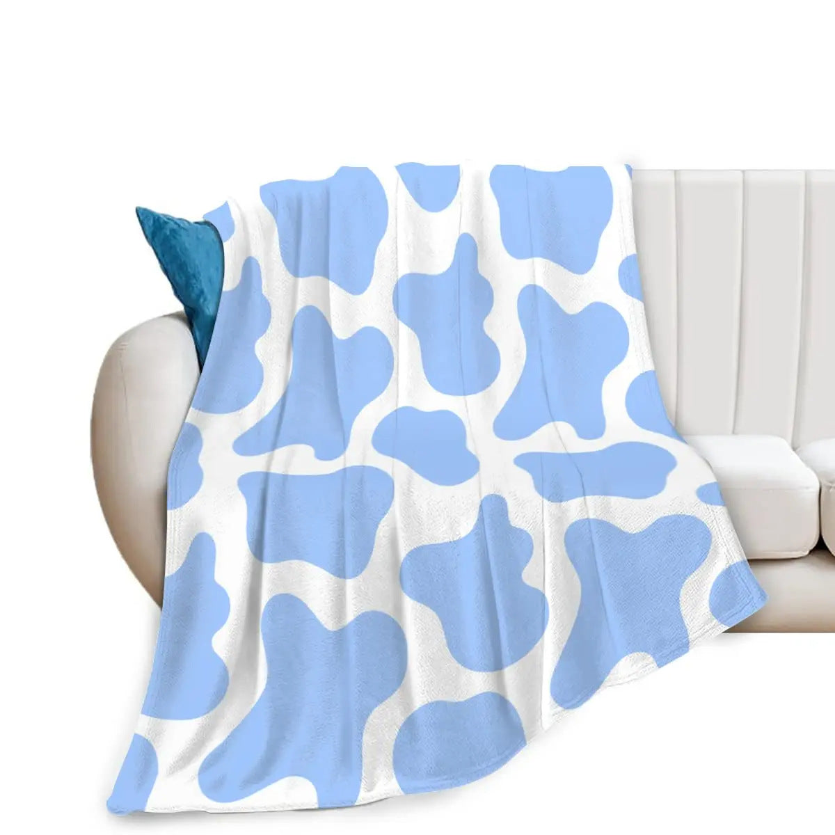 Cow Print Flannel Blanket – Soft Warm Lightweight All-Season Throw