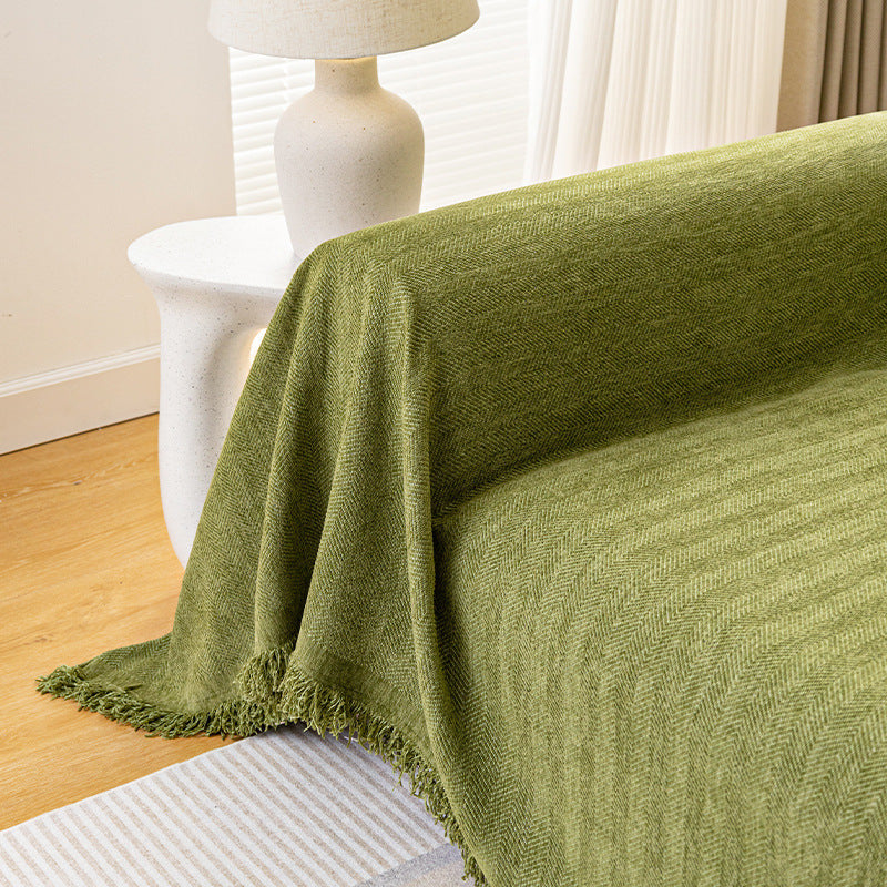 Chenille Herringbone Sofa Cover | Anti-Wrinkle, Machine Washable