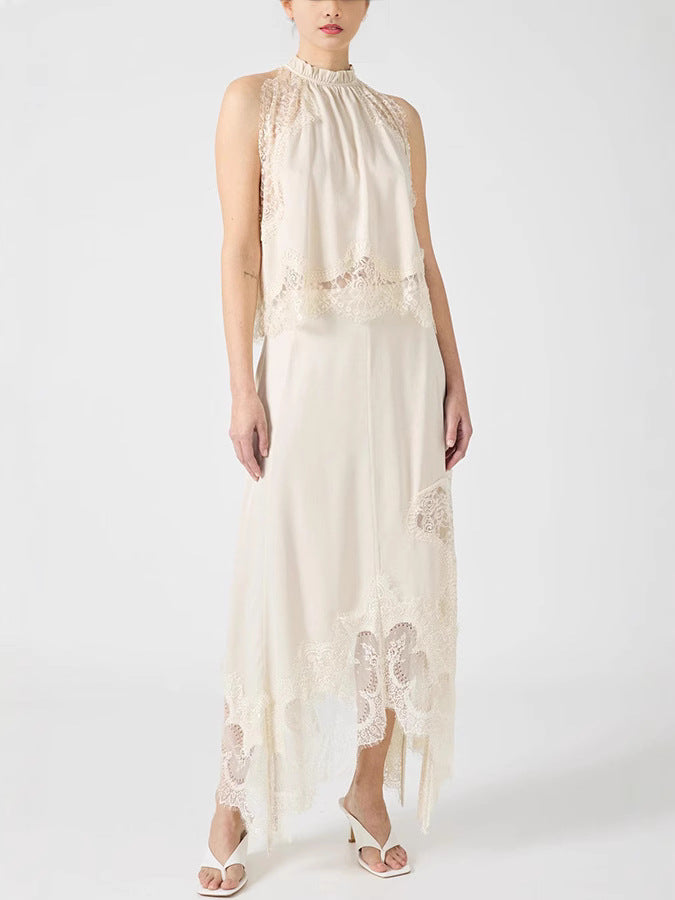 Women's Lace Sleeveless Two-Piece Dress