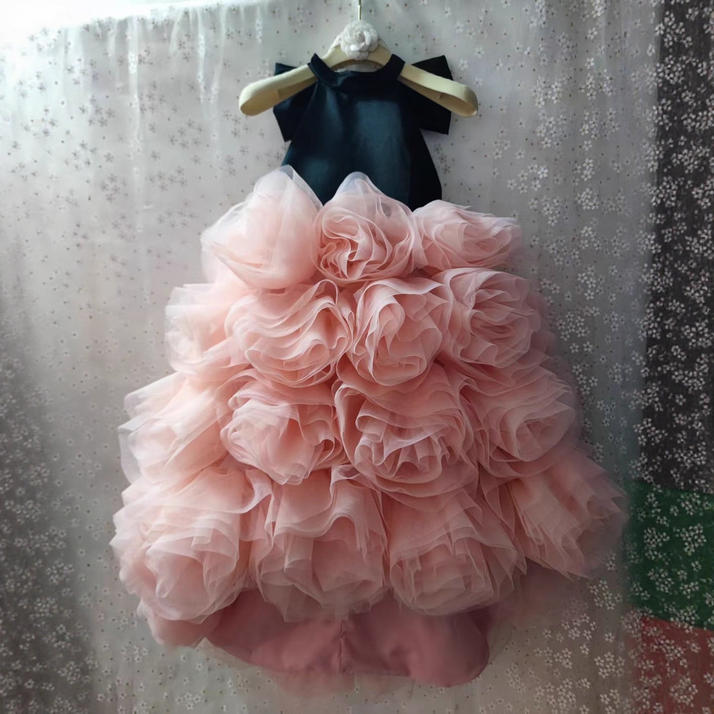 Girls 3D Floral A-Line Dress | Elegant Party & Wedding Outfit - gallify.store