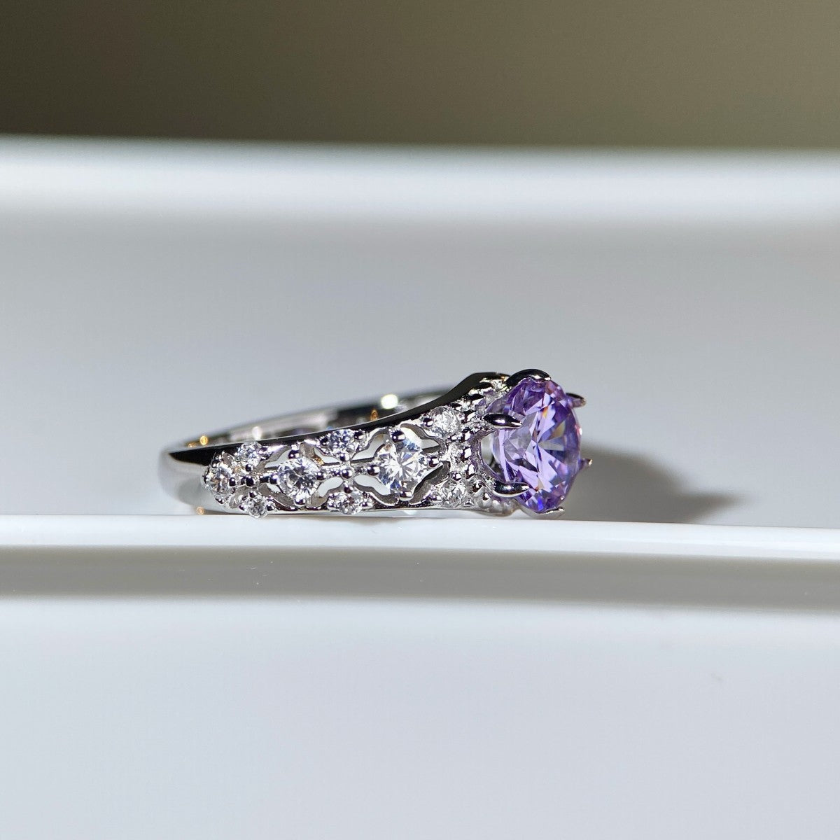 1 Carat Moissanite Ring | 925 Silver | D-Color VVS1 Clarity - gallify.store