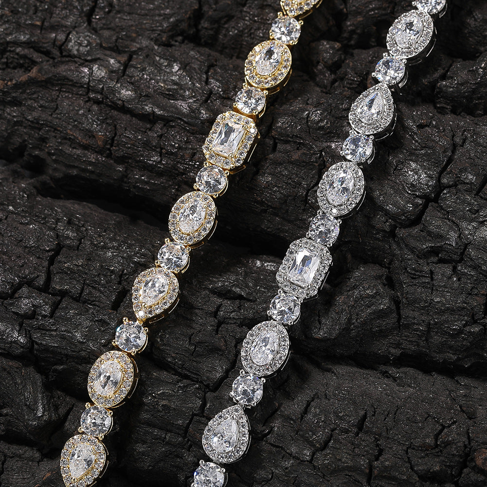 Geometric Zircon Bracelet - Adjustable Copper Chain