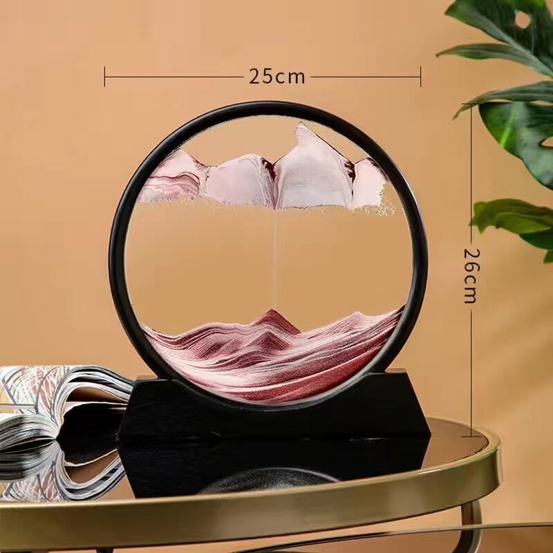 Nordic Quicksand Art Ornament – Glass Frame Landscape Desktop Decor