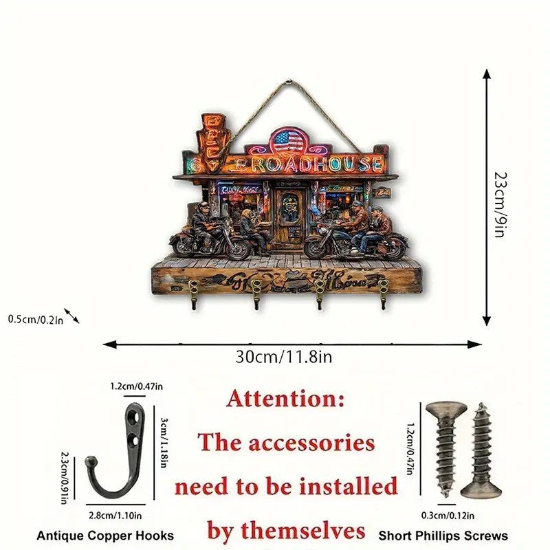 Wooden Wall Key Hanger | Rustic Pine Wood Home Organizer - gallify.store