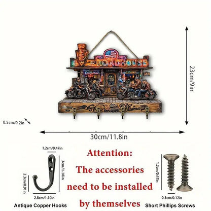 Wooden Wall Key Hanger | Rustic Pine Wood Home Organizer - gallify.store