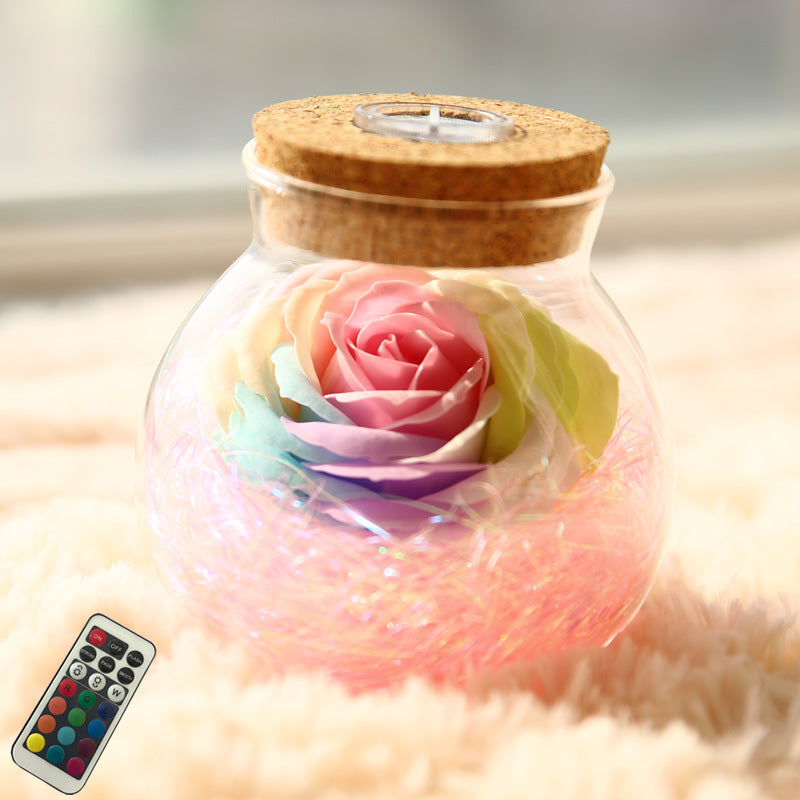 Rose Preserved Soap Flower Wishing Bottle - Romantic Gift - gallify.store
