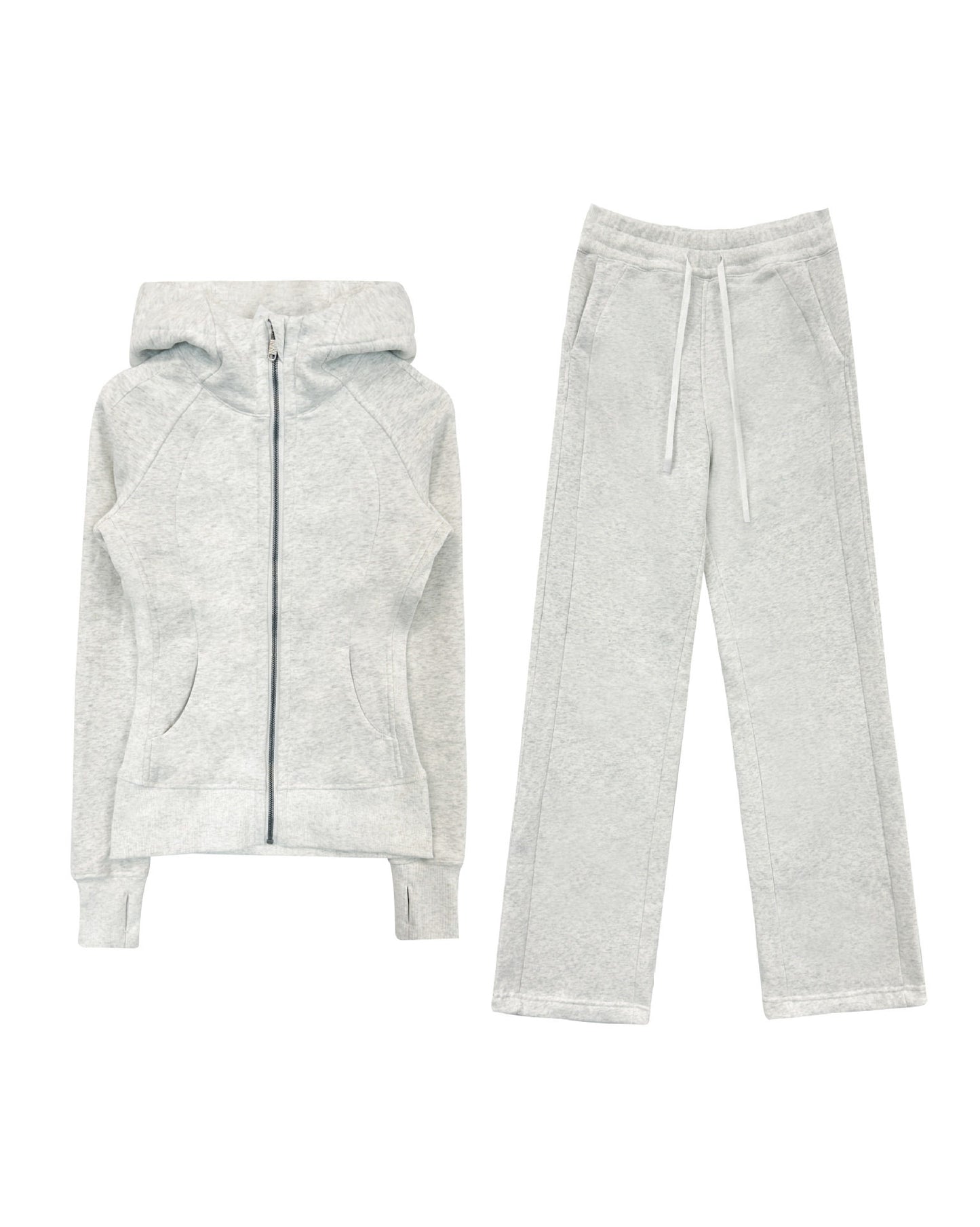 Women's Fleece-Lined Sweatsuit Set - Full Zip Hoodie & Pants