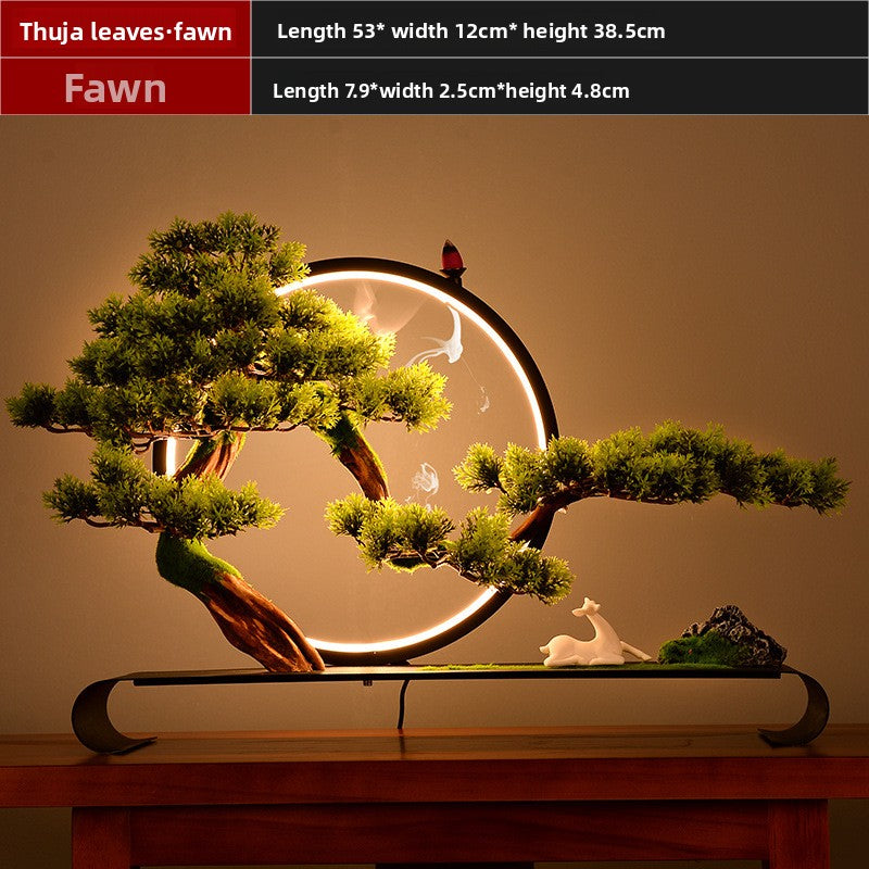 Zen Pine Bonsai Miniature Decoration – Handcrafted Ceramic & Wood