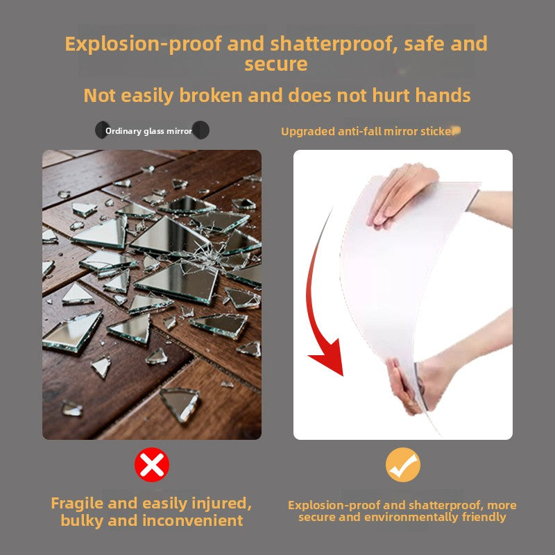Self-Adhesive Acrylic Wall Mirror – Borderless No-Drill Home Mirror |