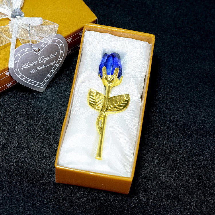 Crystal Rose Ornament - Luxury Decor Gift - gallify.store