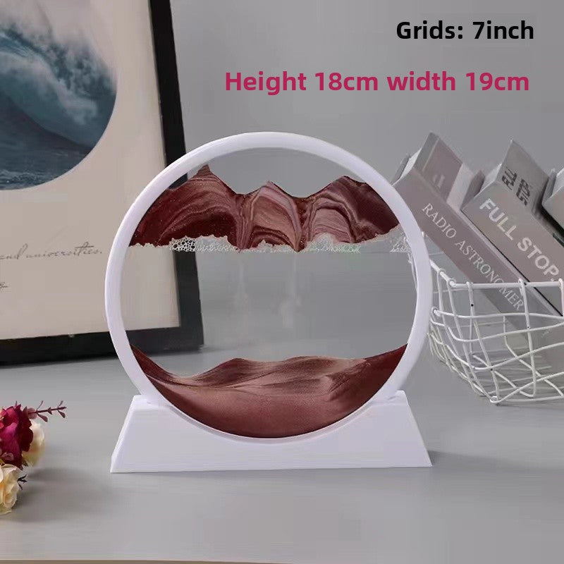 Nordic Quicksand Art Ornament – Glass Frame Landscape Desktop Decor