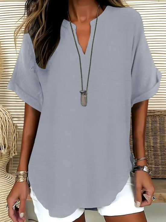 Women's V-Neck Short Sleeve 3D Print Shirt