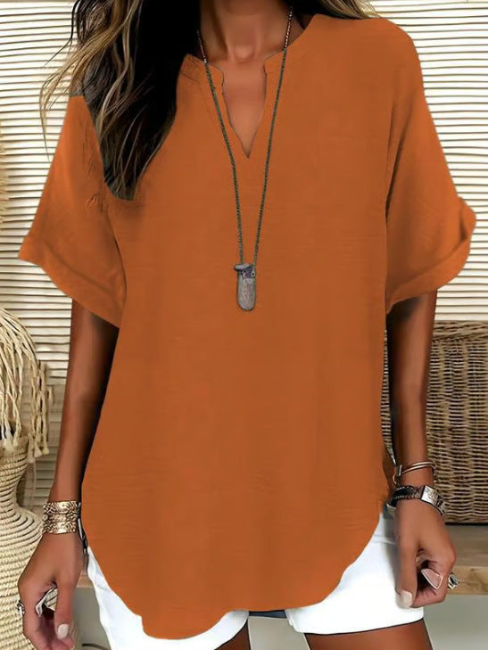 Women's V-Neck Short Sleeve 3D Print Shirt