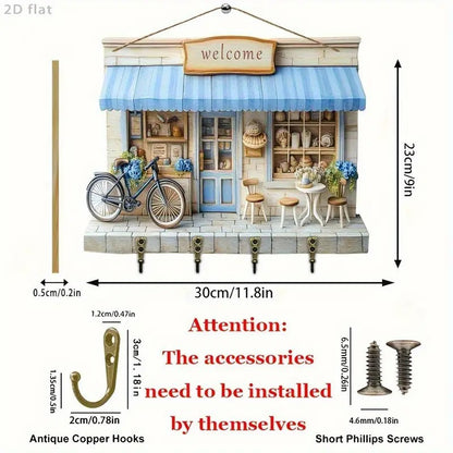 Wooden Wall Key Hanger | Rustic Pine Wood Home Organizer - gallify.store