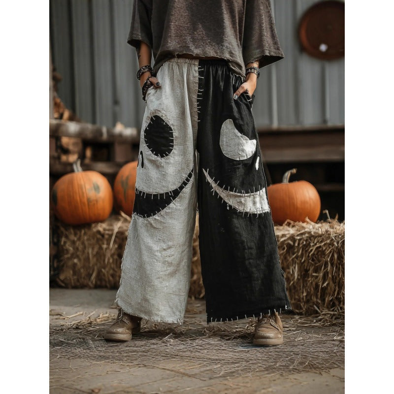 Women's Wide Leg Printed Trousers | Retro Style