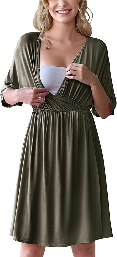 Women's Maternity Nursing Dress | V-Neck A-Line