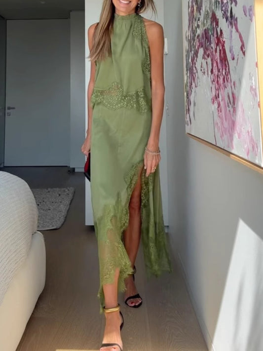 Women's Lace Sleeveless Two-Piece Dress